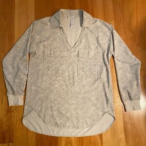 Athleta Grey and  Cream Patterned Top Like New